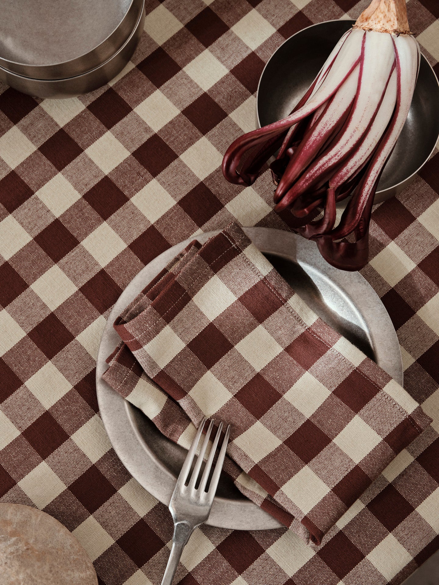 Bothy Check Tablecloth - Cinnamon/Grey Green - Image 2