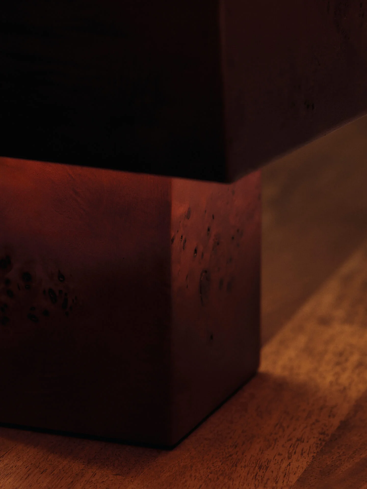 Burl Table Lamp - Dark Stained Burl - Image 3