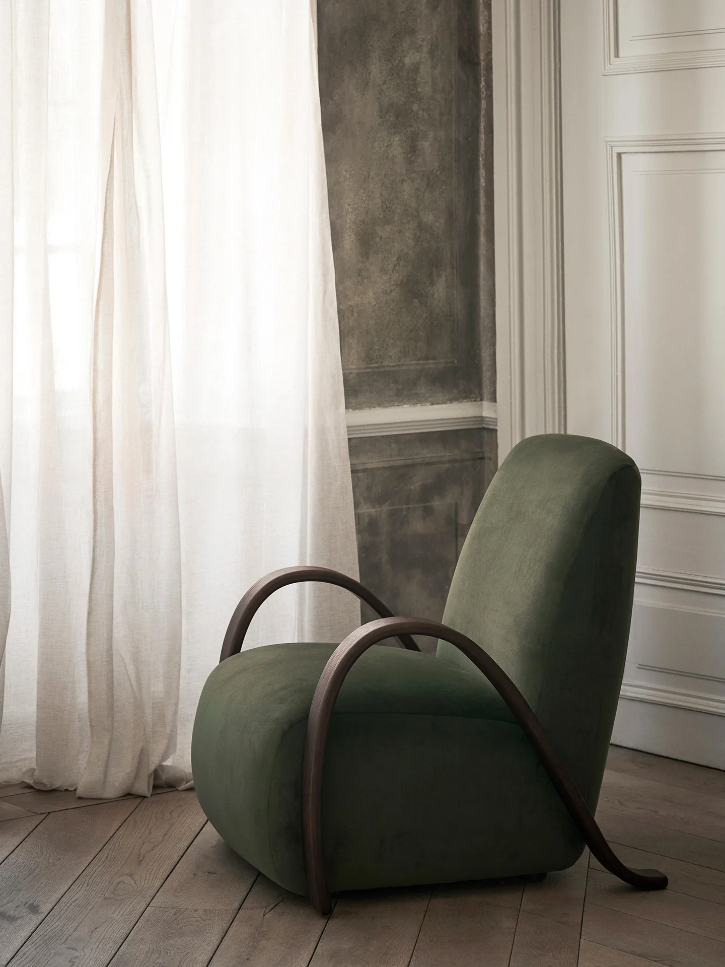 Buur Lounge Chair - Rich Velvet - Pine - Image 2