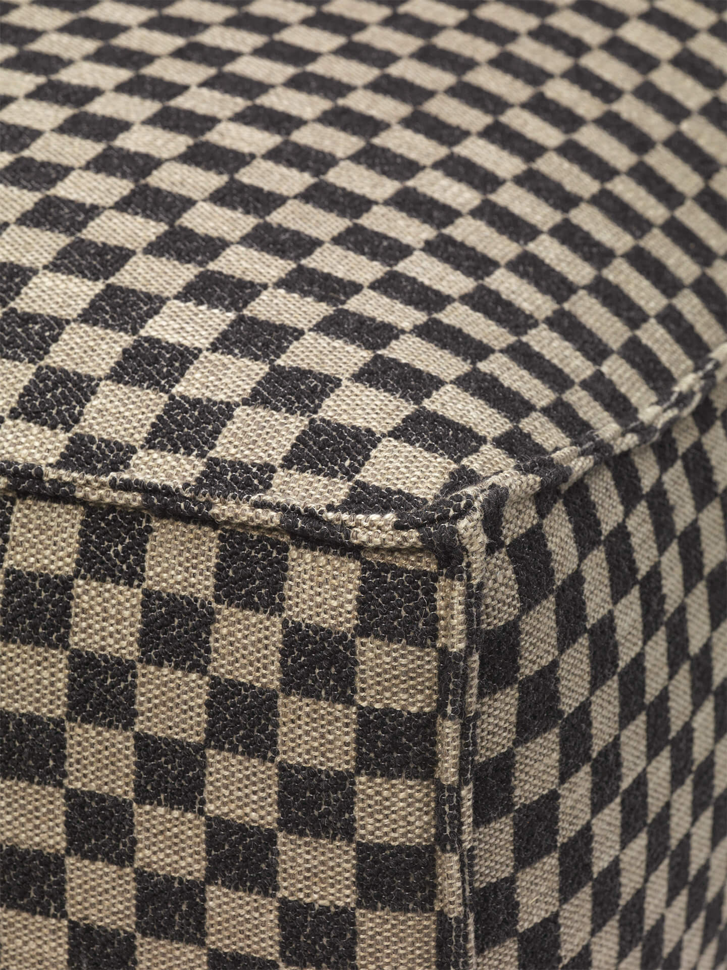 Catena Pouf Rectangular S501 - Check - Sand/Black - Image 2