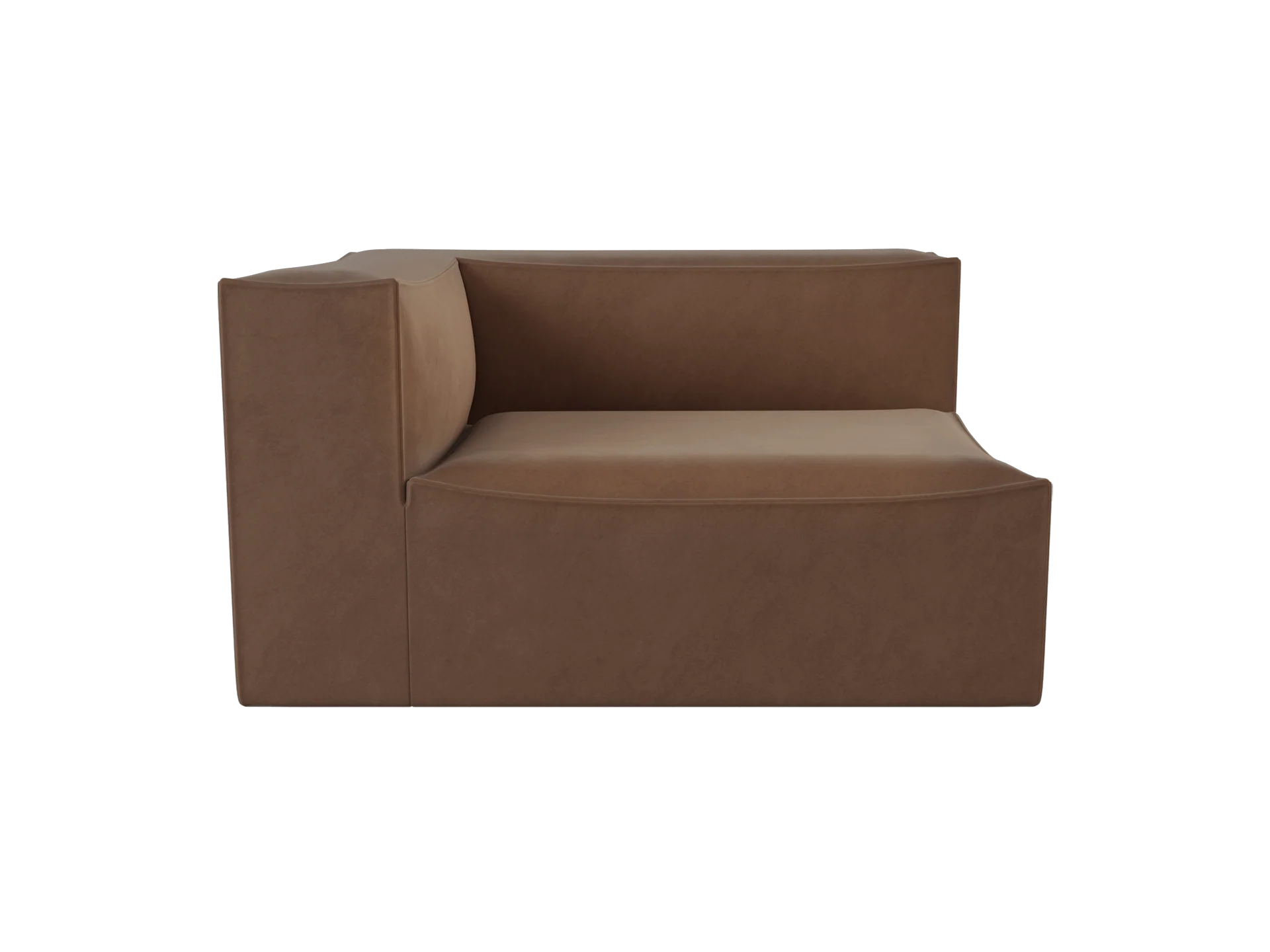 Catena Sofa Armrest Left L400 - Rich Velvet - Soft Brown