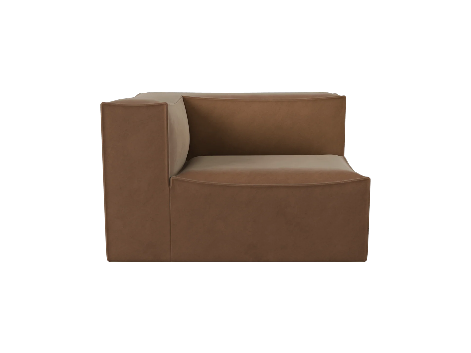 Catena Sofa Armrest Left S400 - Rich Velvet - Soft Brown