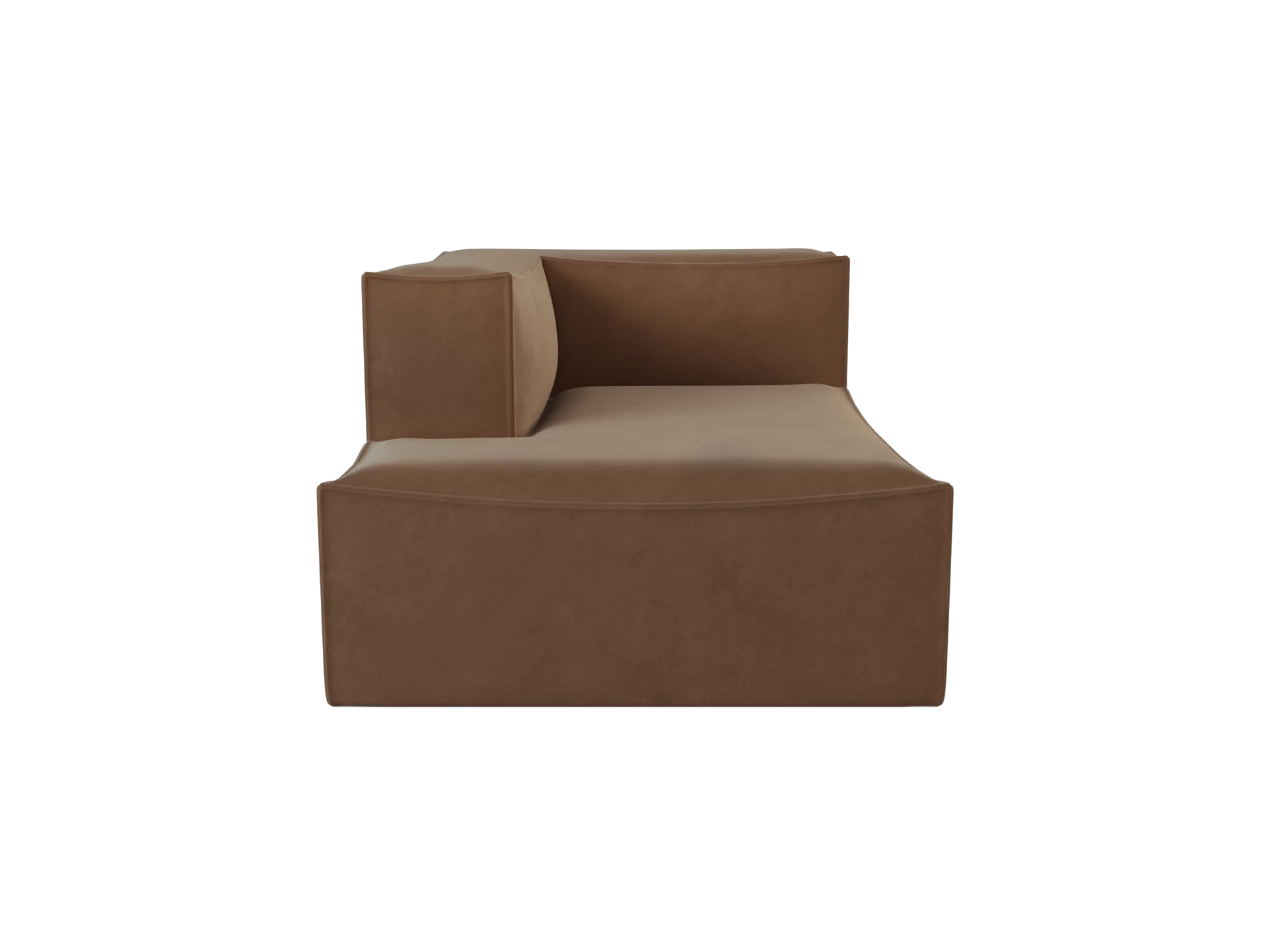 Catena Sofa Chaise Longue Left L600 - Rich Velvet - Soft Brown