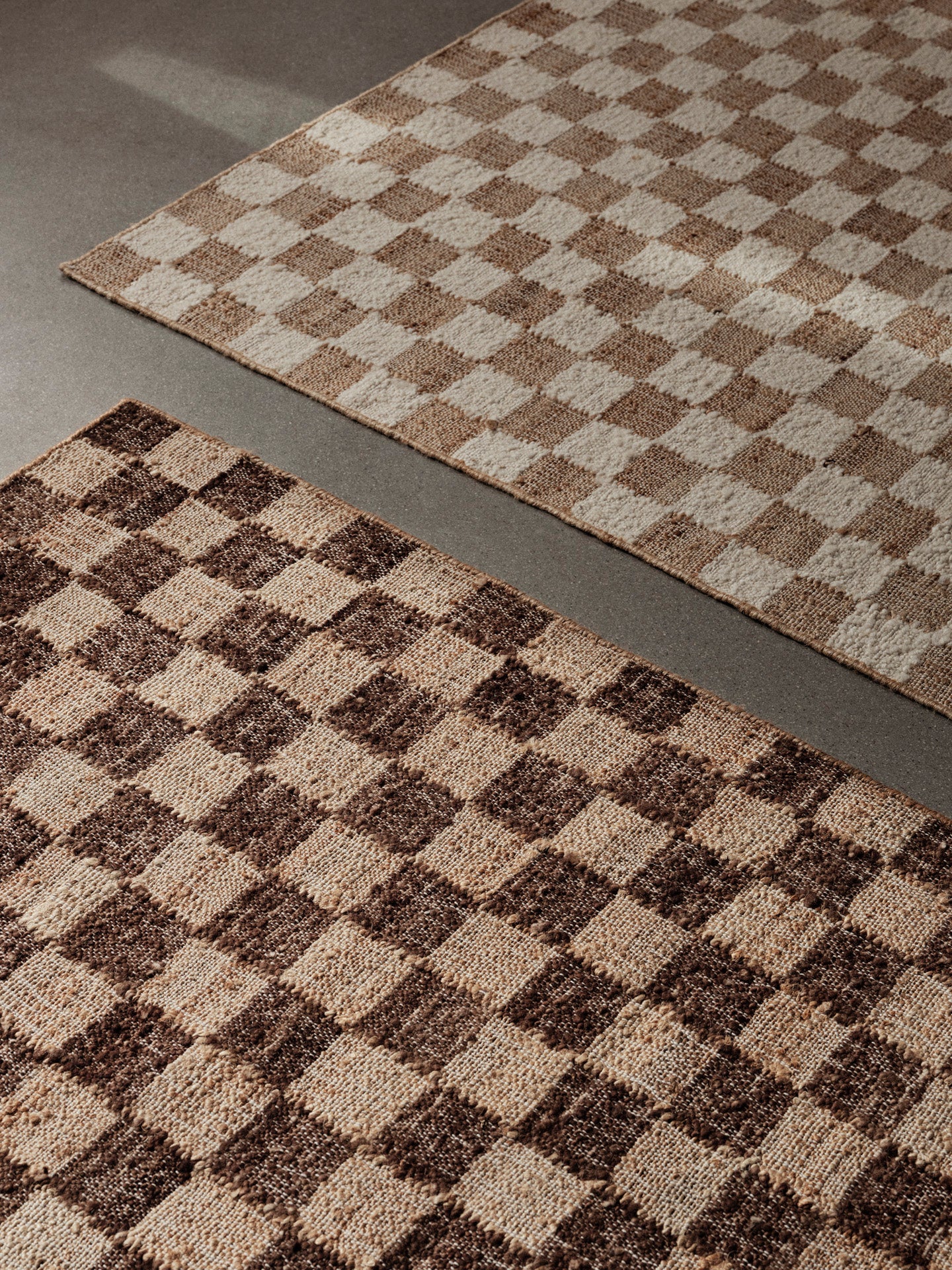 Check Wool Jute Runner - Coffee/Natural - Image 2