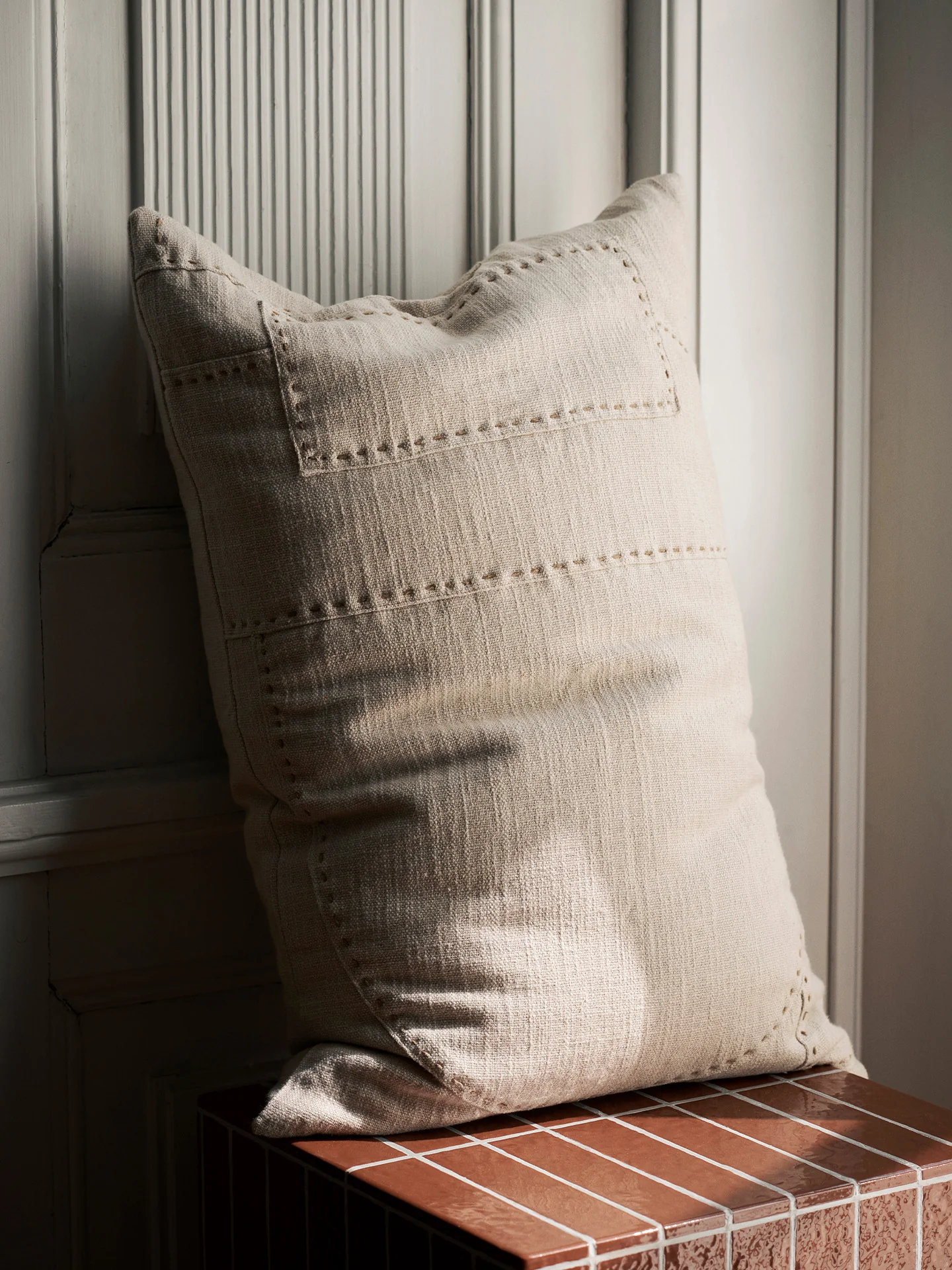Darn Cushion - Rectangular - Natural - Image 2