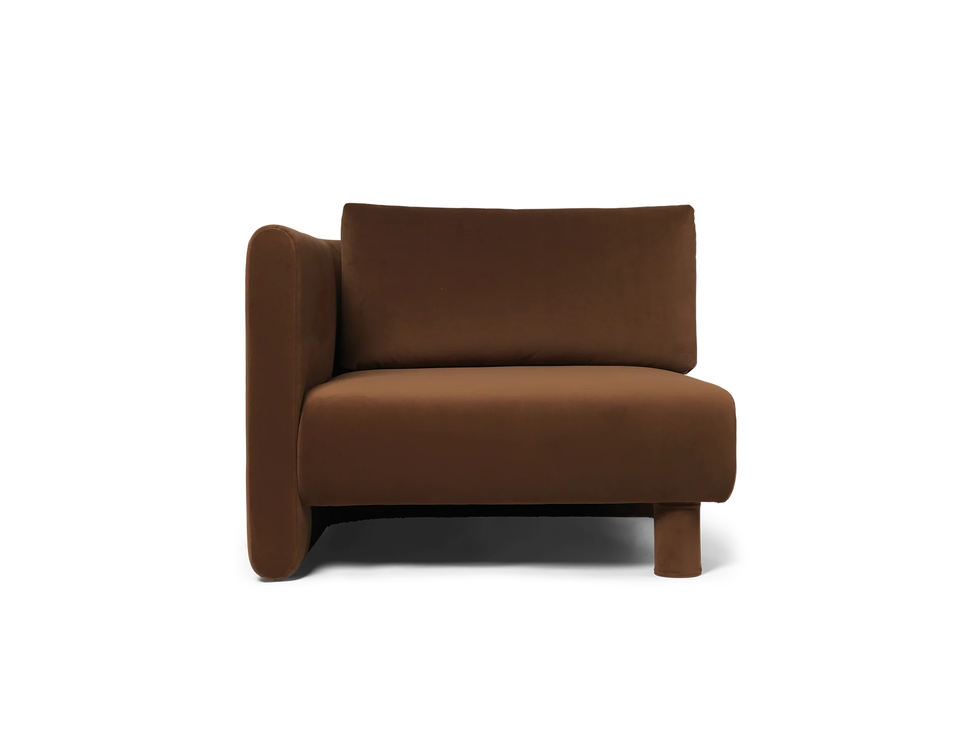 Dase Sofa Armrest Left - Rich Velvet - Soft Brown