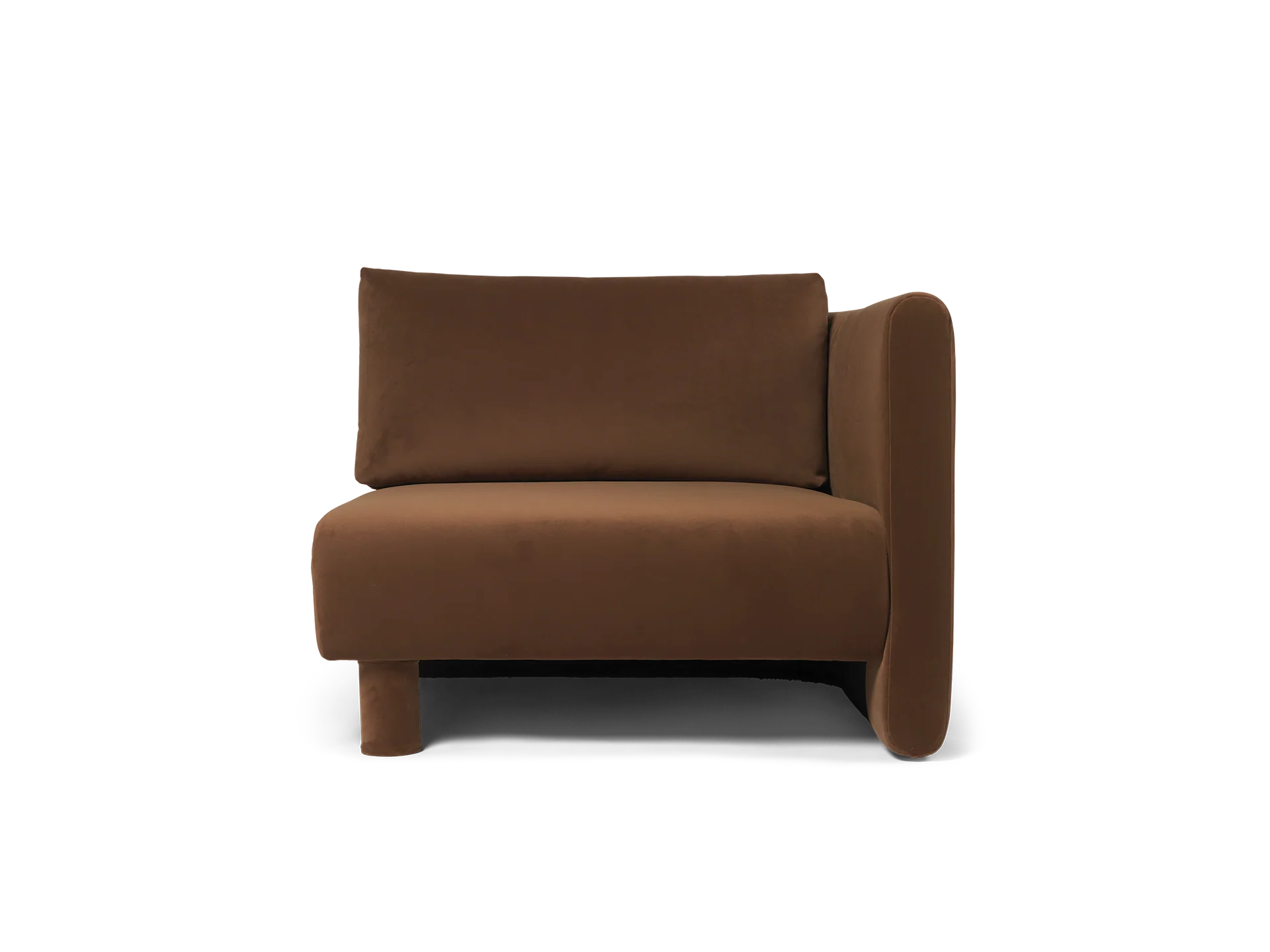 Dase Sofa Armrest Right - Rich Velvet - Soft Brown