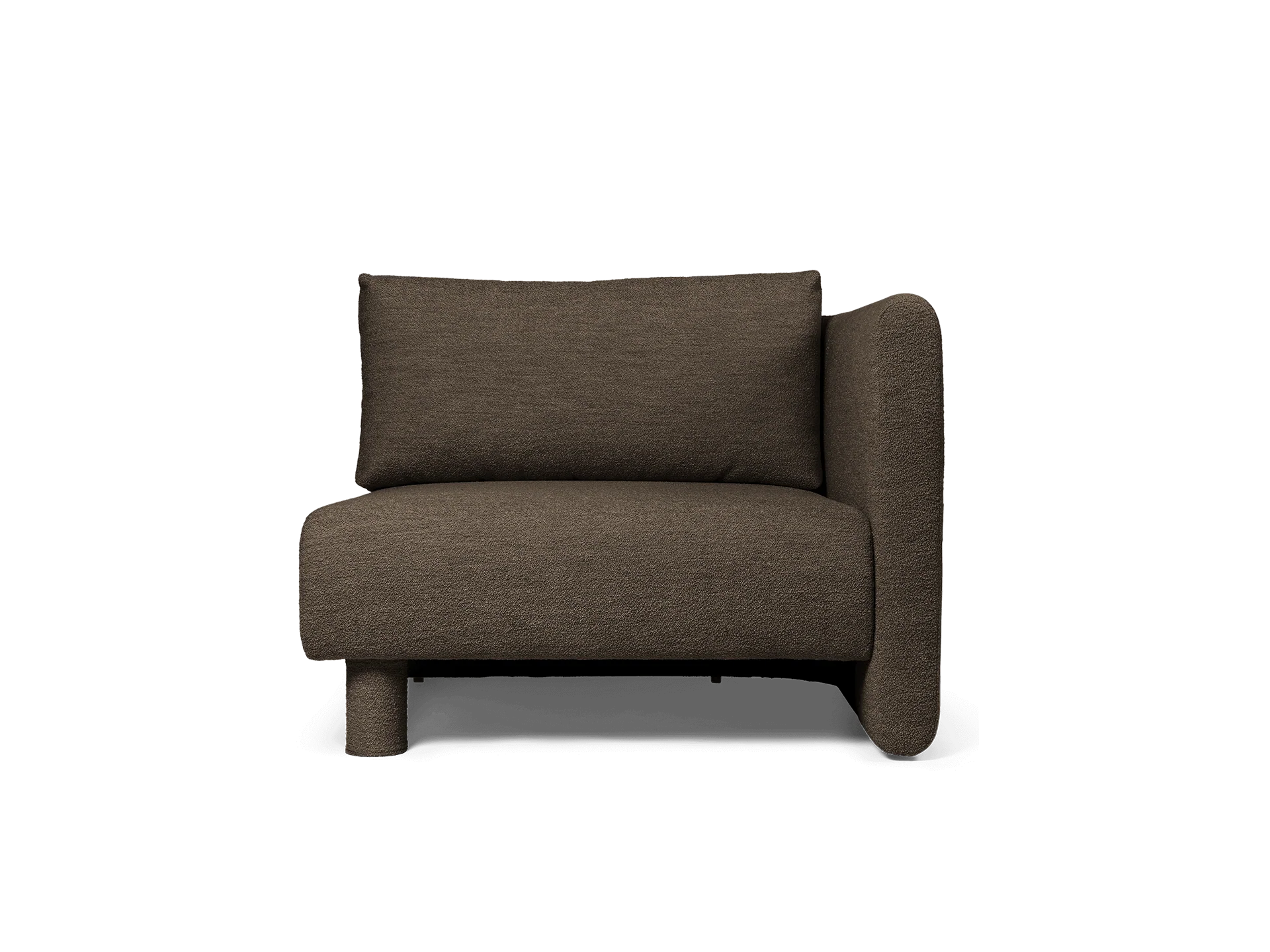 Dase Sofa Armrest Right - Soft Bouclé - Dark Brown