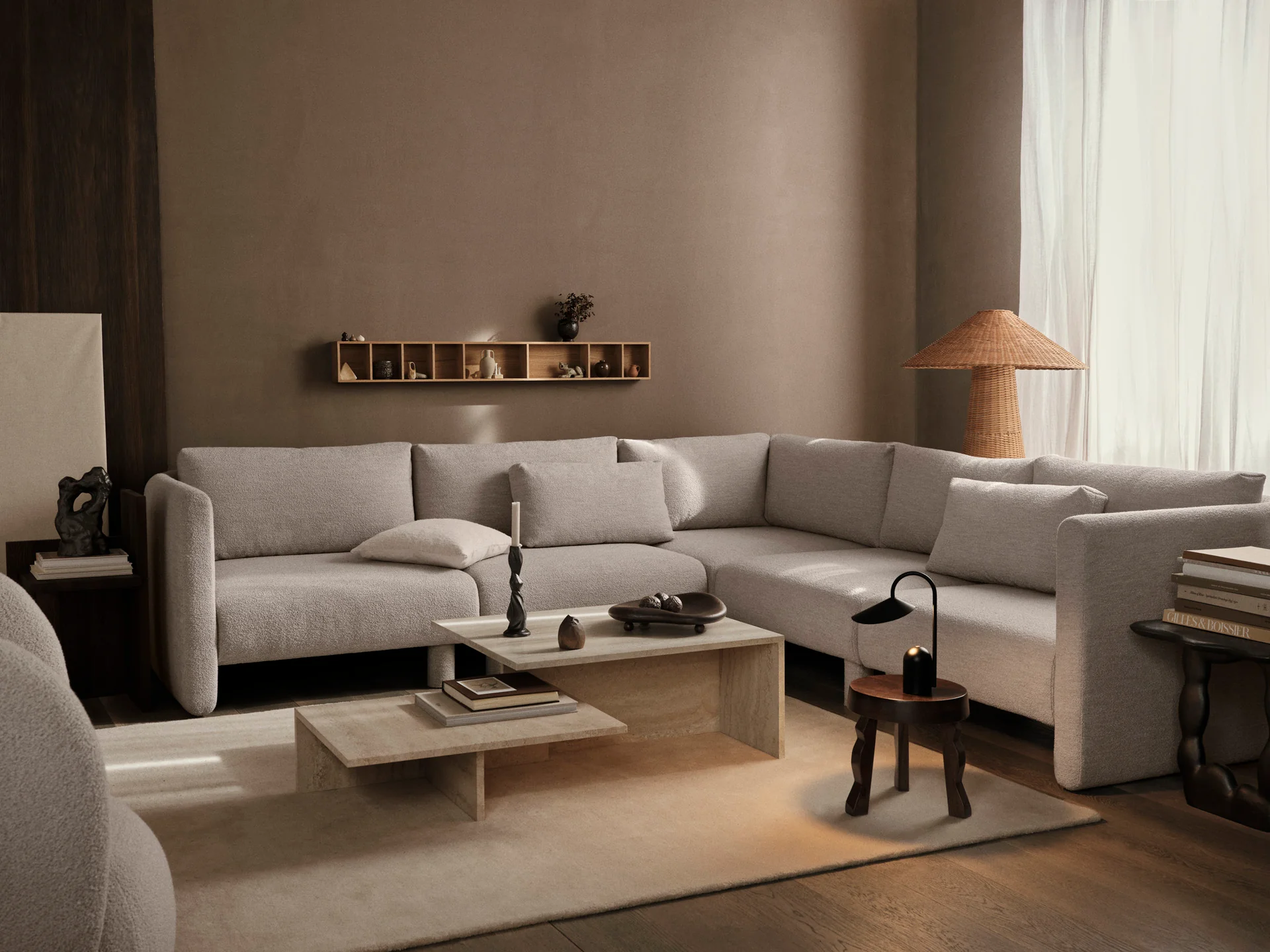 Dase Sofa Armrest Right - Soft Bouclé - Natural - Image 2