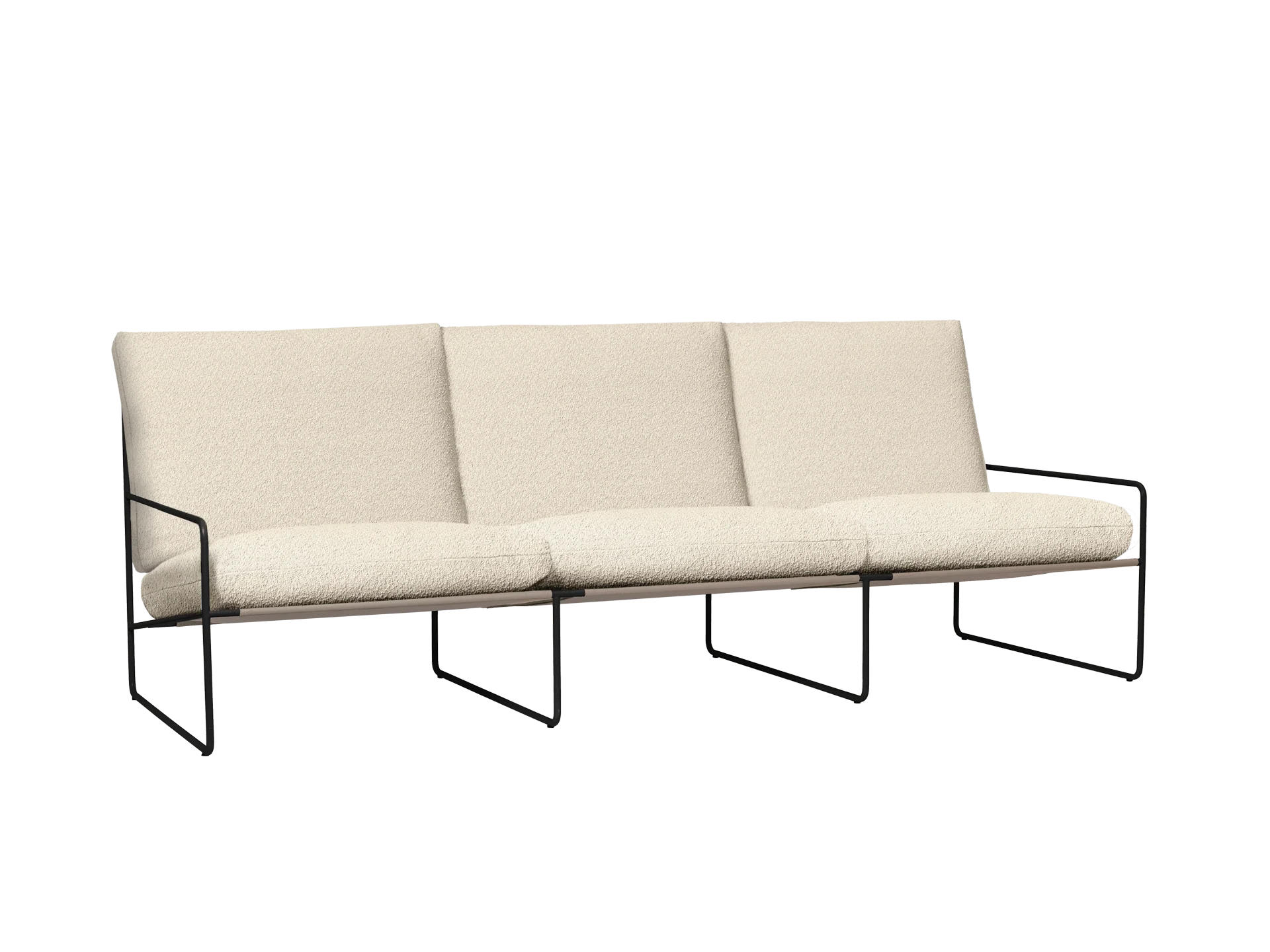 Desert 3-seater - Black - Pure Bouclé - Off-White - Image 3