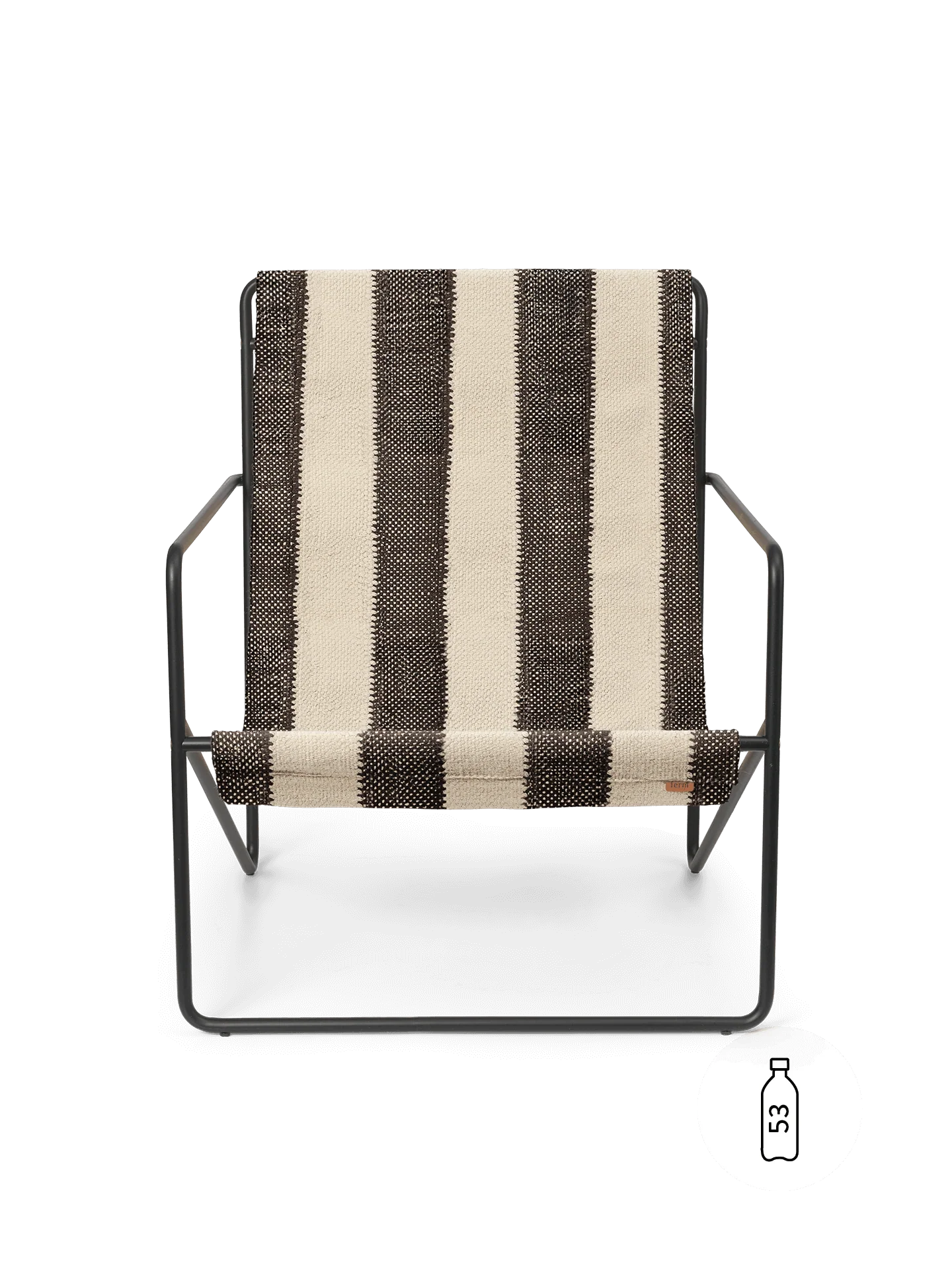 Desert Lounge Chair - Black - Off-White/Chocolate - Image 2