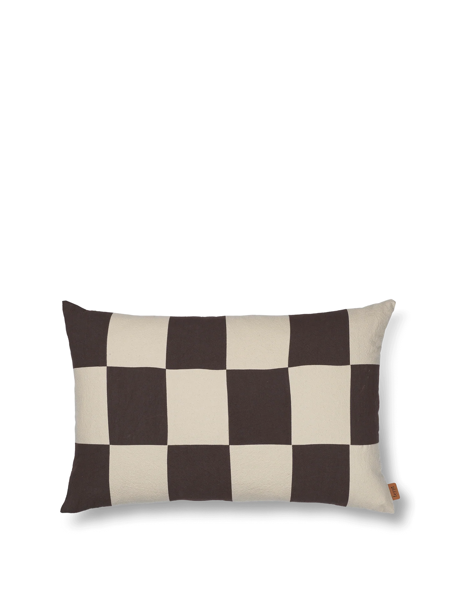 Fold Patchwork Cushion - Coffee/Undyed