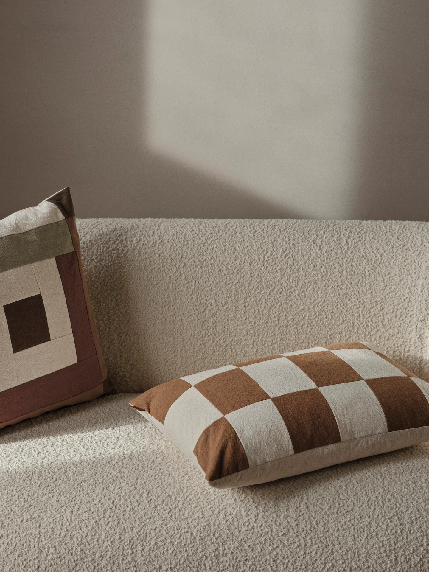 Fold Patchwork Cushion - Sugar Kelp/Undyed - Image 2