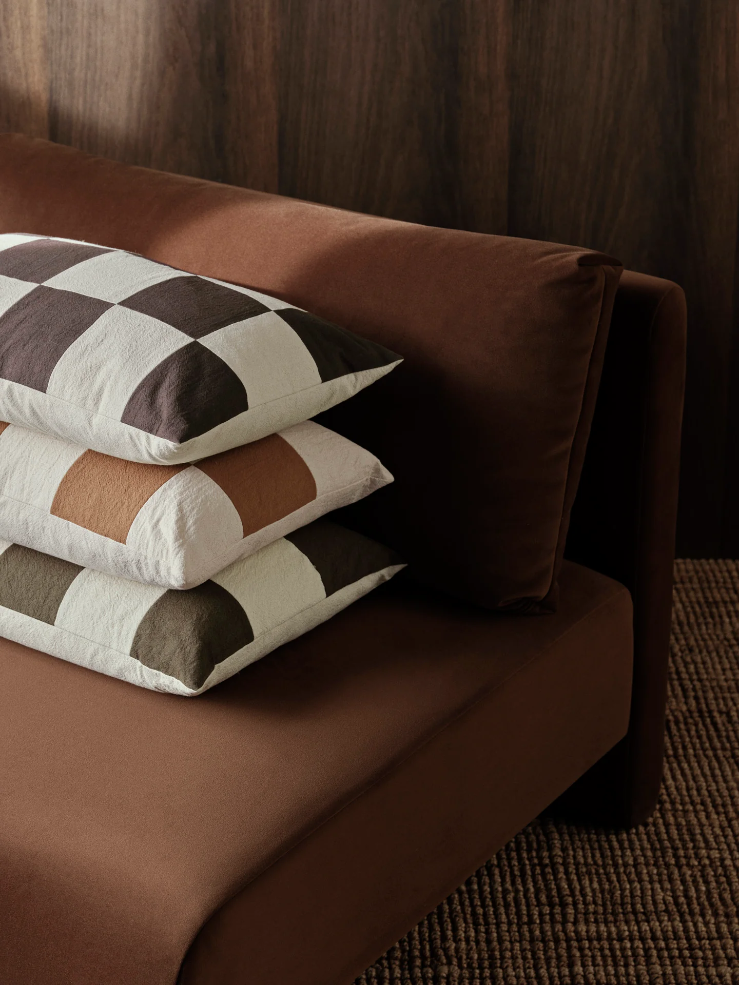 Fold Patchwork Cushion - Sugar Kelp/Undyed - Image 3