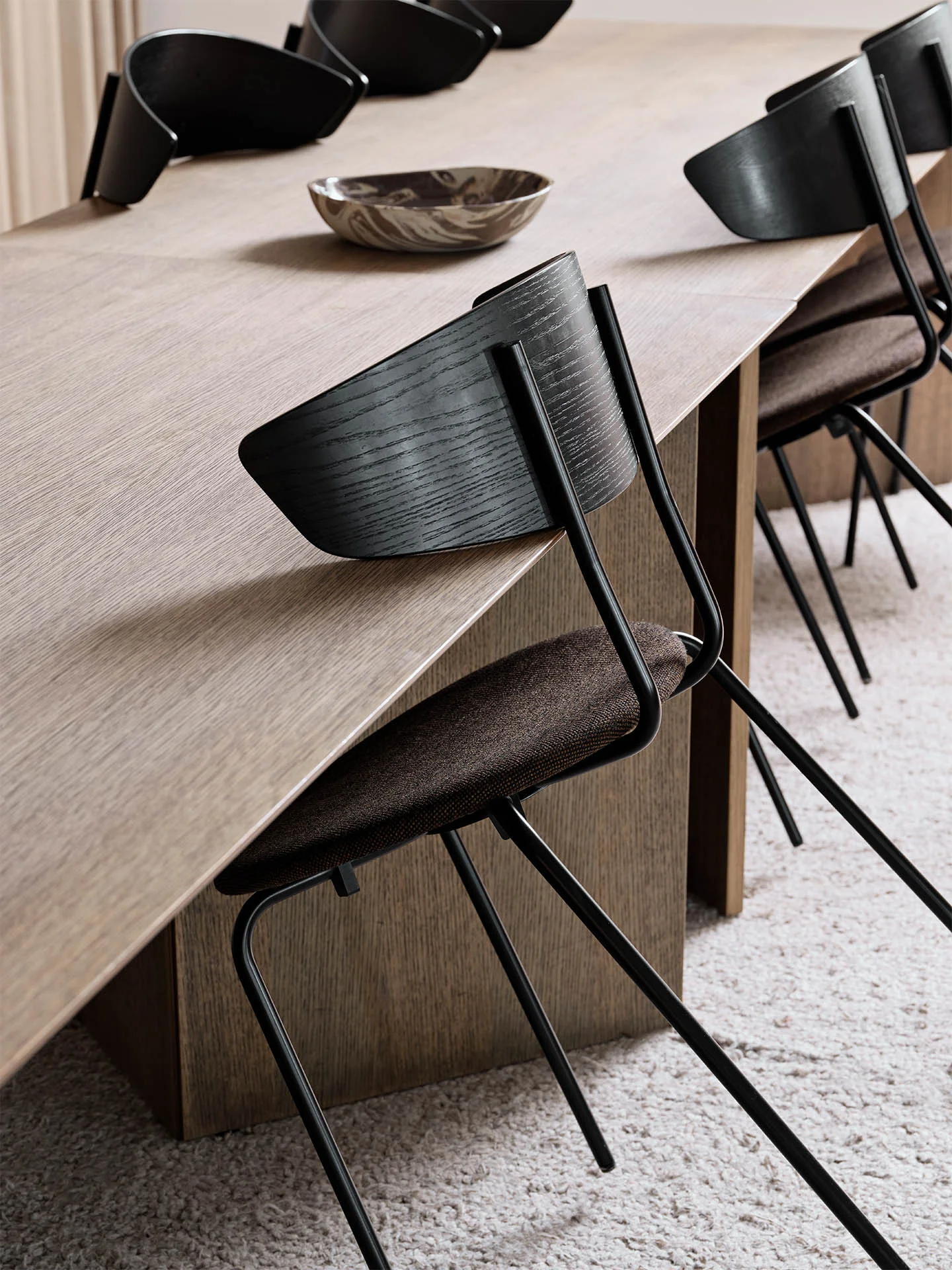 Herman Dining Chair - Hallingdal - Black/Dark Brown - Image 5