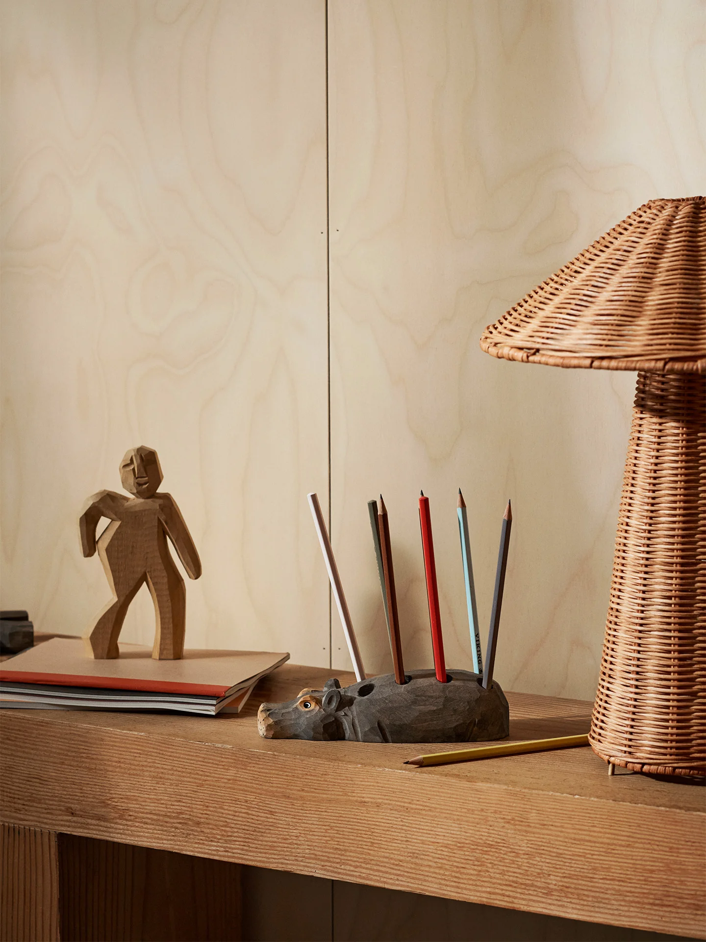 Hippo Hand-Carved Pencil Holder - Image 2