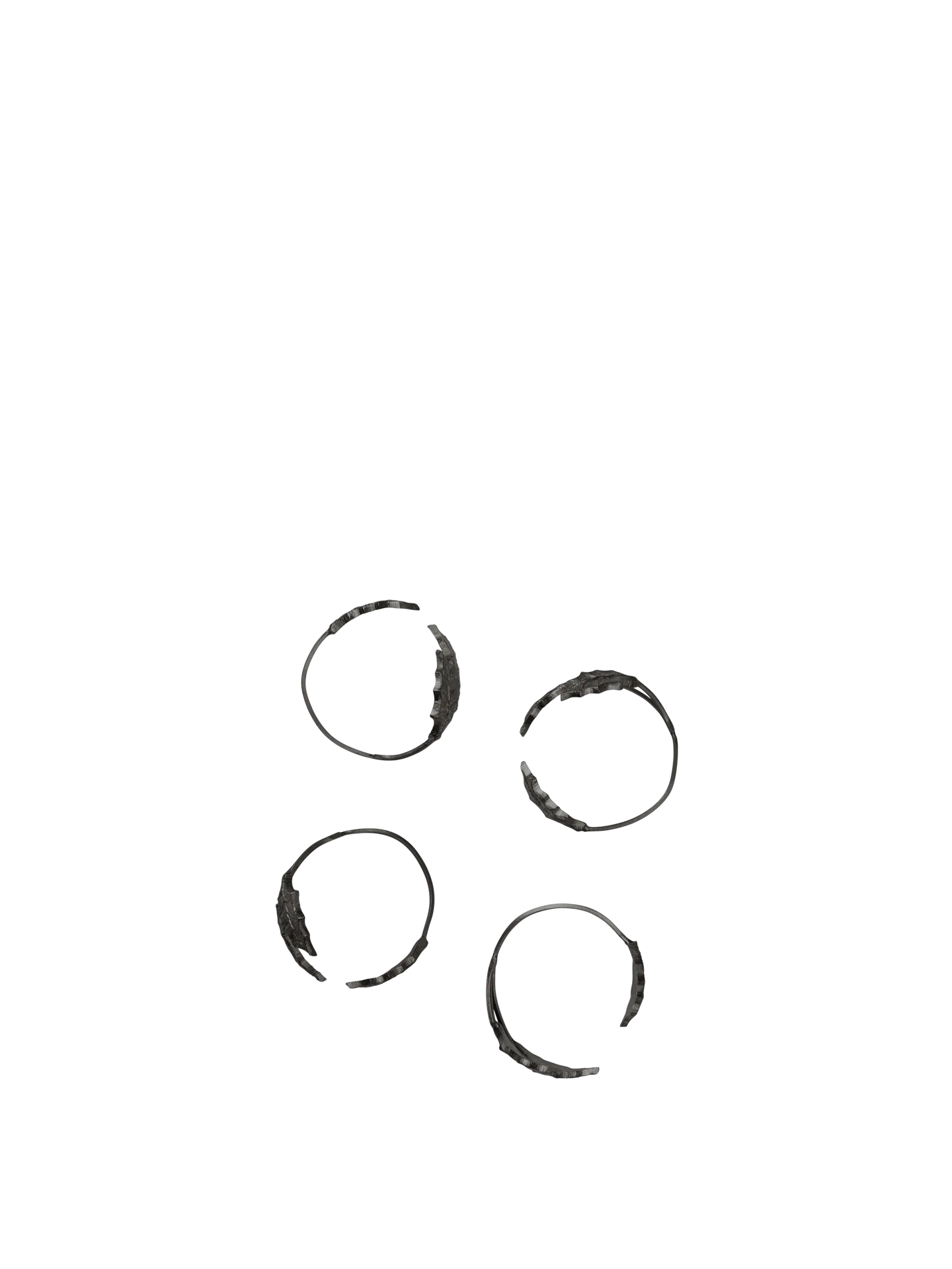 Holly Leaf Napkin Rings - Set of 4 - Black Brass