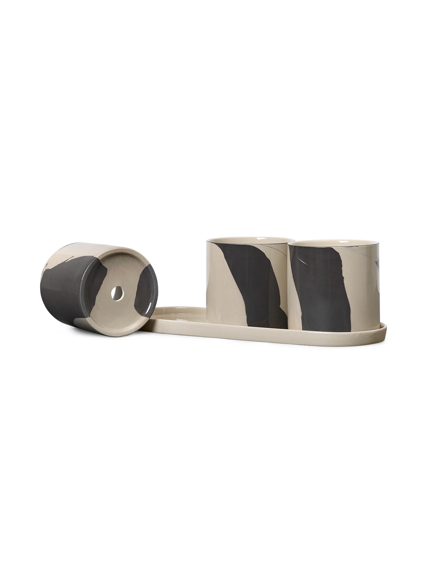 Inlay Herb Pots - Sand/Brown - Image 3