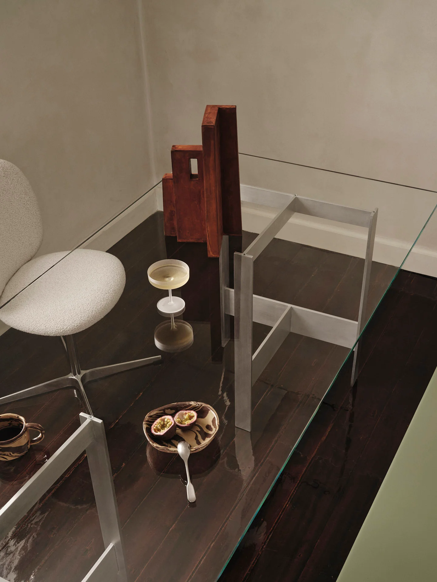Lager Dining Table - 200 x 90 - Glass/Aluminium - Image 4