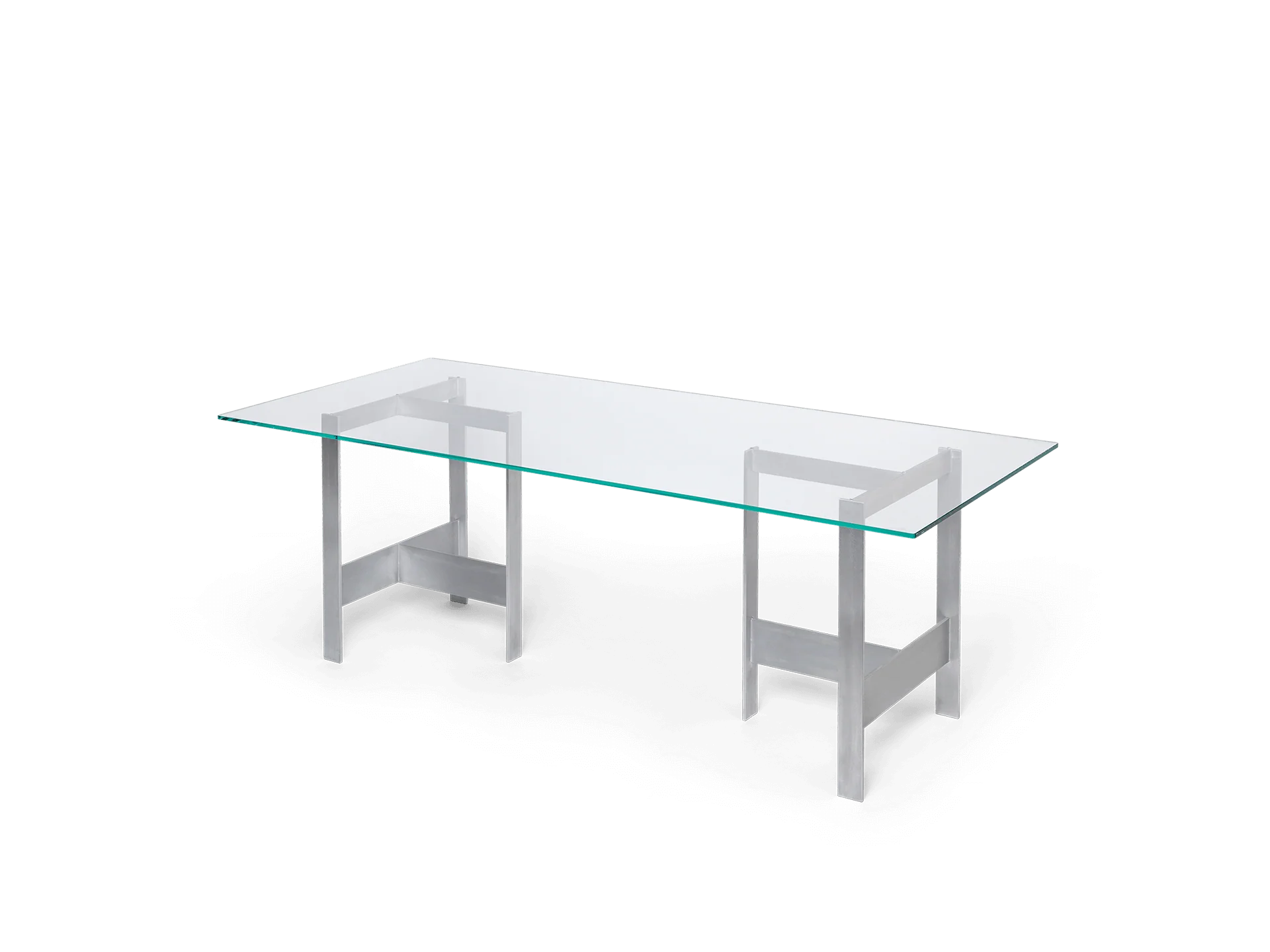 Lager Dining Table - 200 x 90 - Glass/Aluminium - Image 5