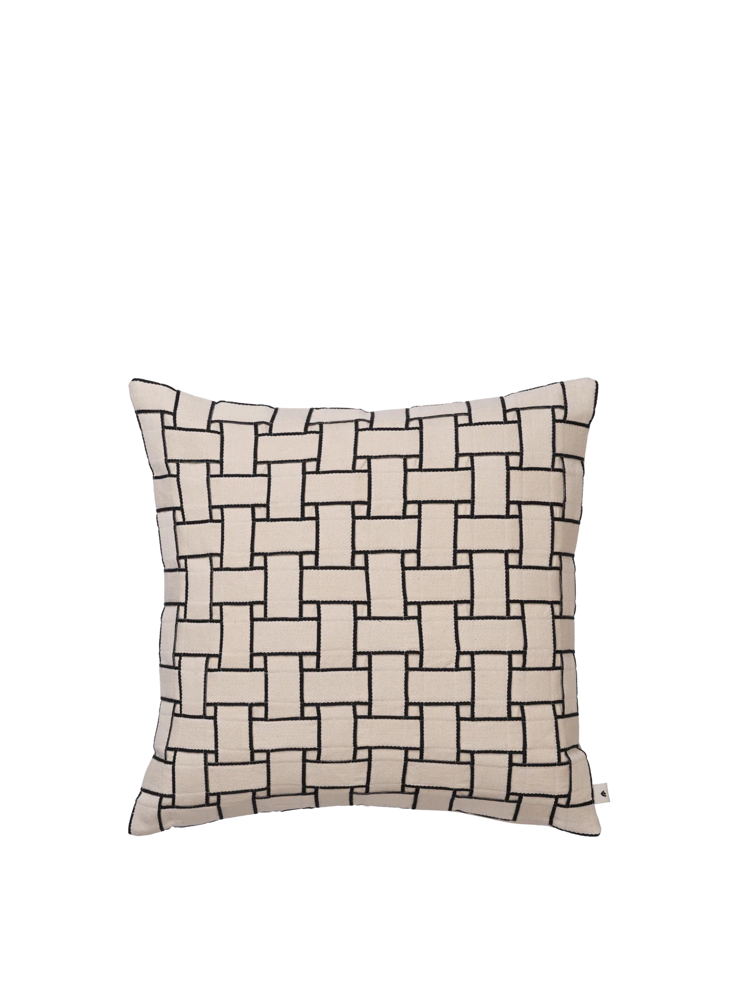 Lattice Cushion - Off-White/Black