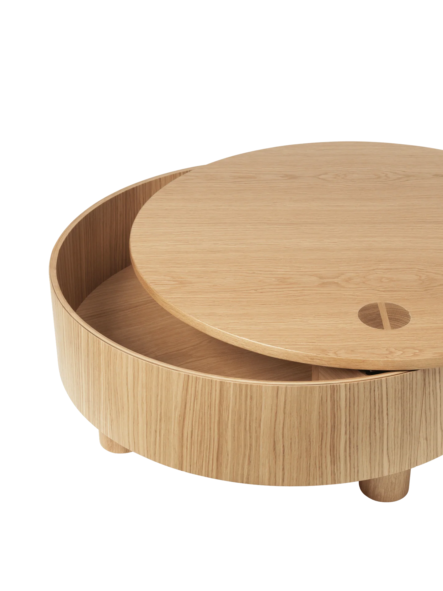 Olles Storage Table - Ø80 - Natural Oak Veneer - Image 5