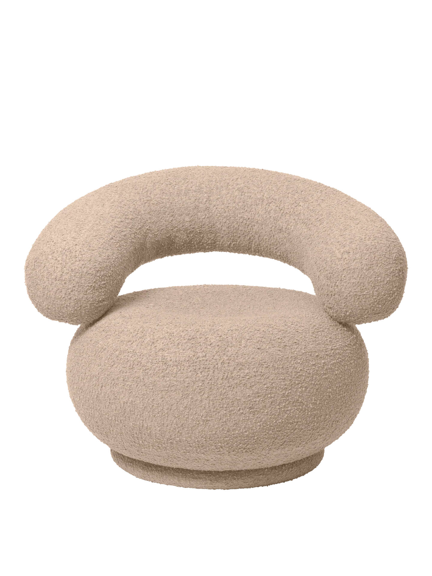 Orbo Lounge Chair - Swivel - Raw Bouclé - Natural