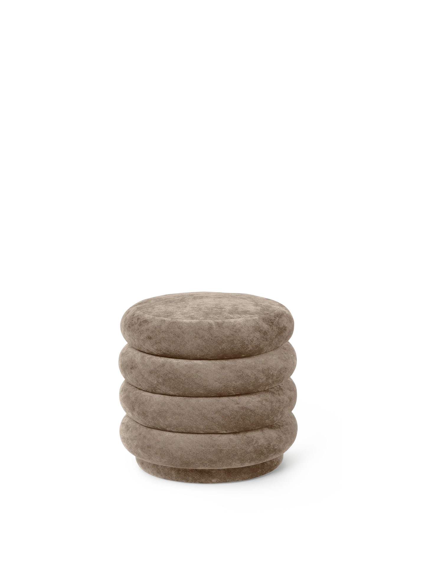 Pouf Round - Faded Velvet - Beige