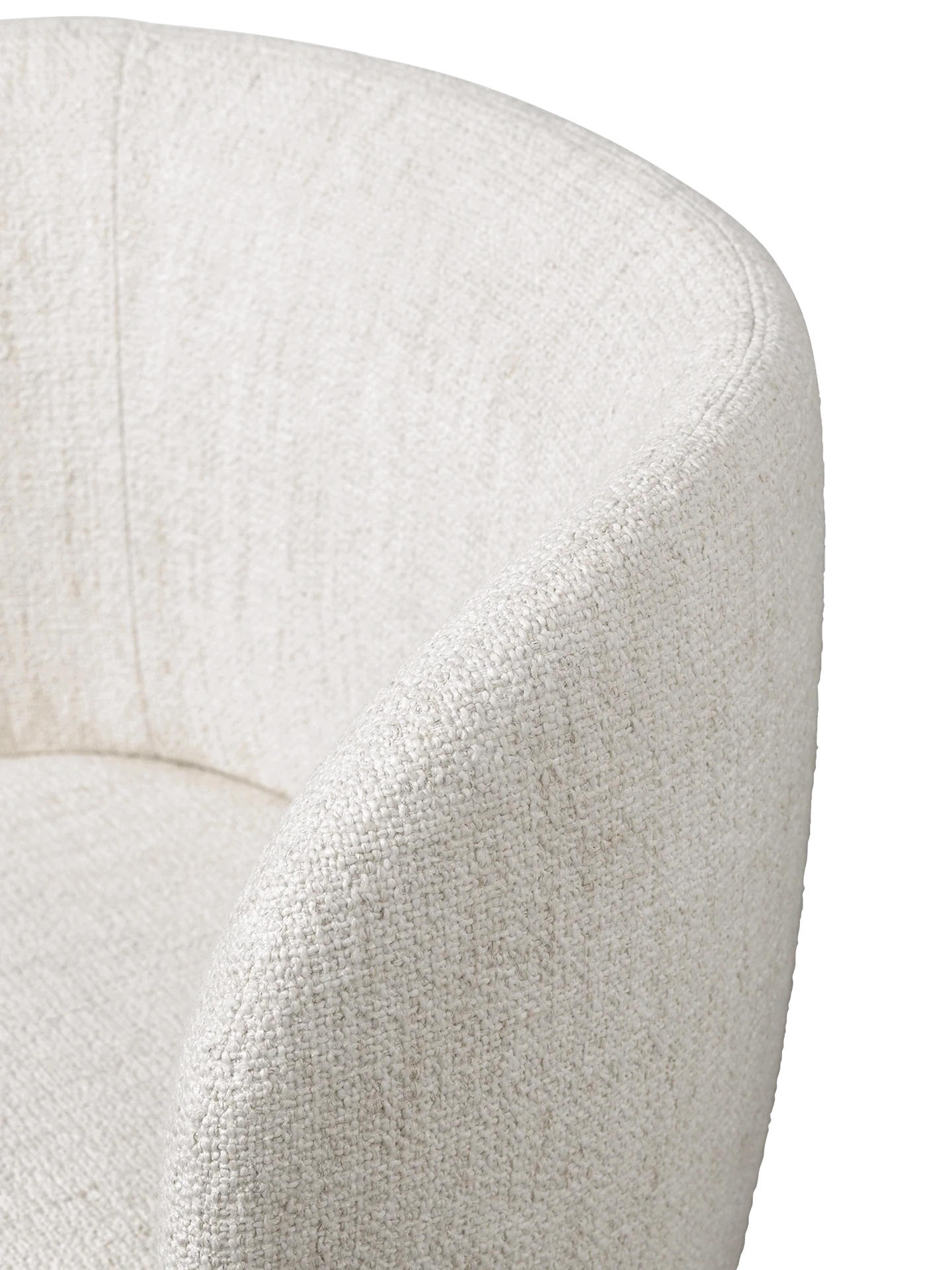 Rico Dining Chair - Swivel - Bouclé - Off-White - Image 4
