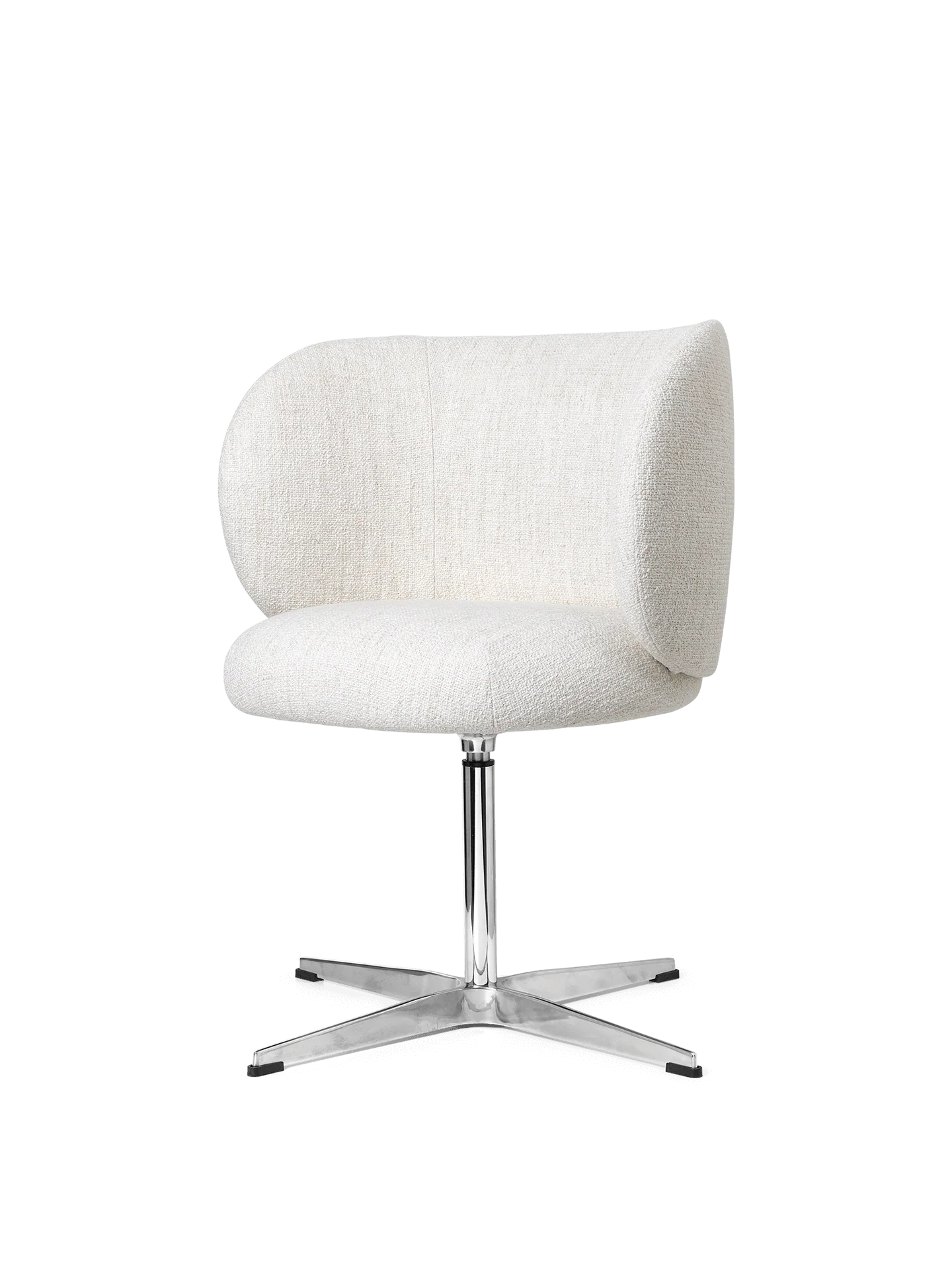 Rico Dining Chair - Swivel - Bouclé - Off-White - Image 5