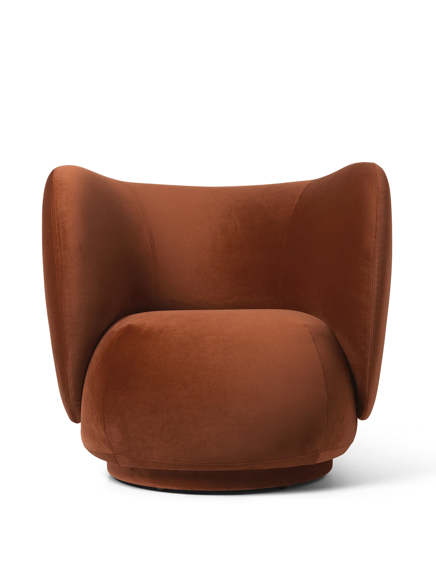 Rico Lounge Chair - Rich Velvet - Rust