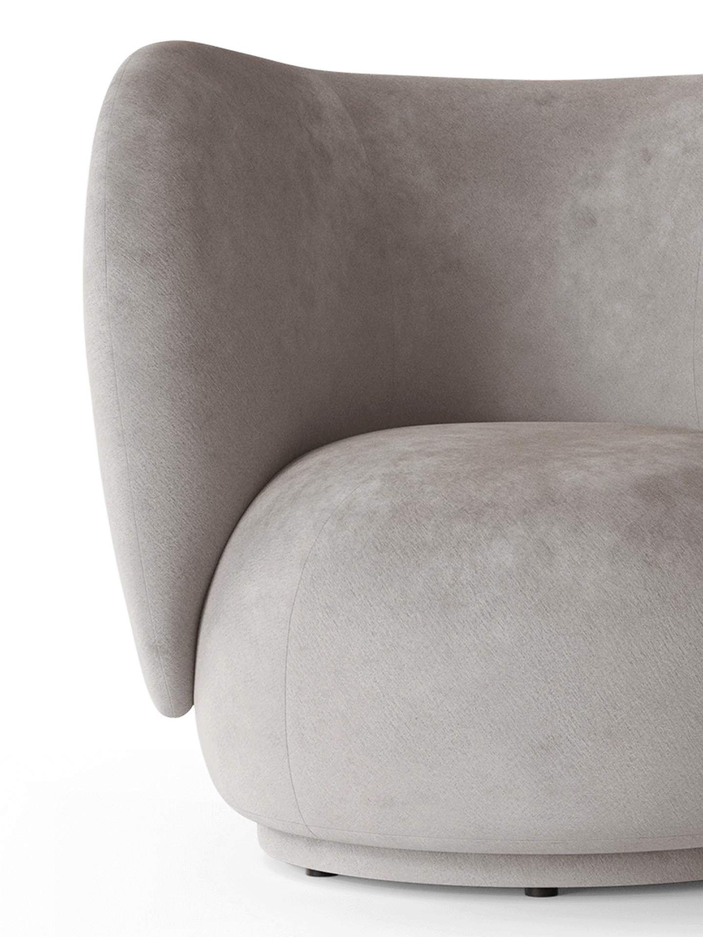 Rico Lounge Chair - Swivel - Faded Velvet - Concrete - Image 2