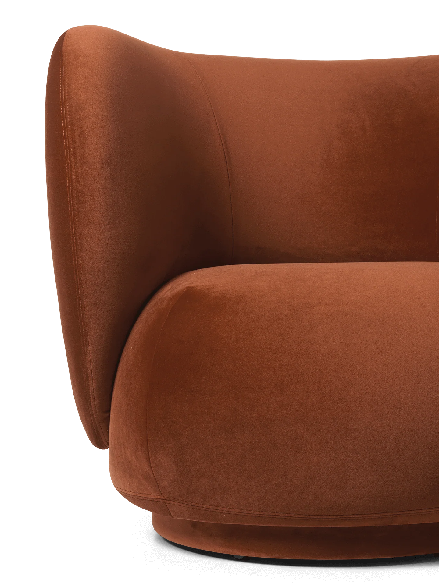 Rico Lounge Chair - Swivel - Rich Velvet - Rust - Image 2