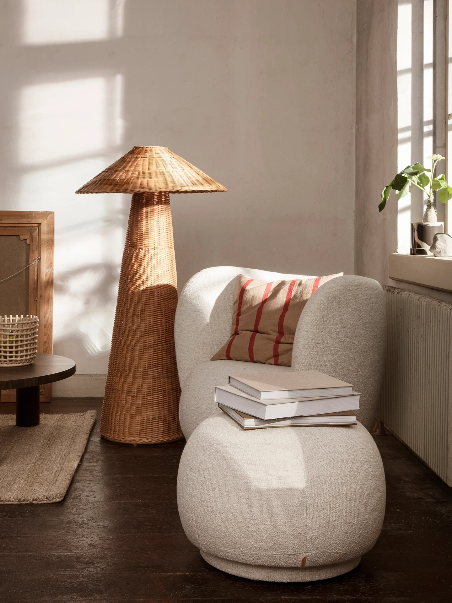 Rico Pouf - Bouclé - Off-White - Image 2