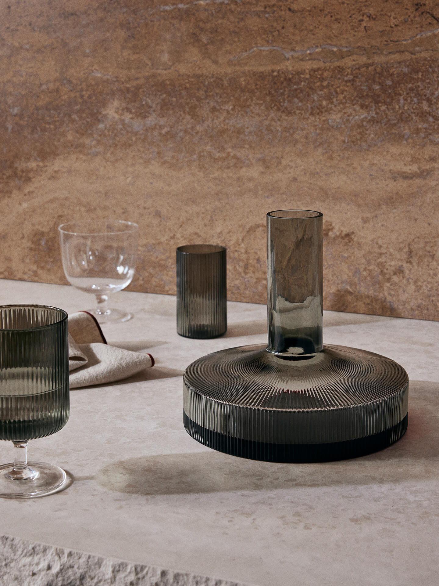 Ripple Wine Carafe - Smoked Grey - Image 2