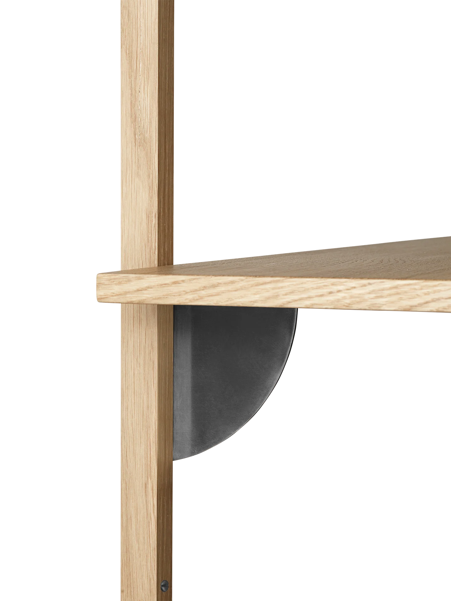 Sector Shelf - Single - Wide - Natural Oak/Black Brass - Image 2
