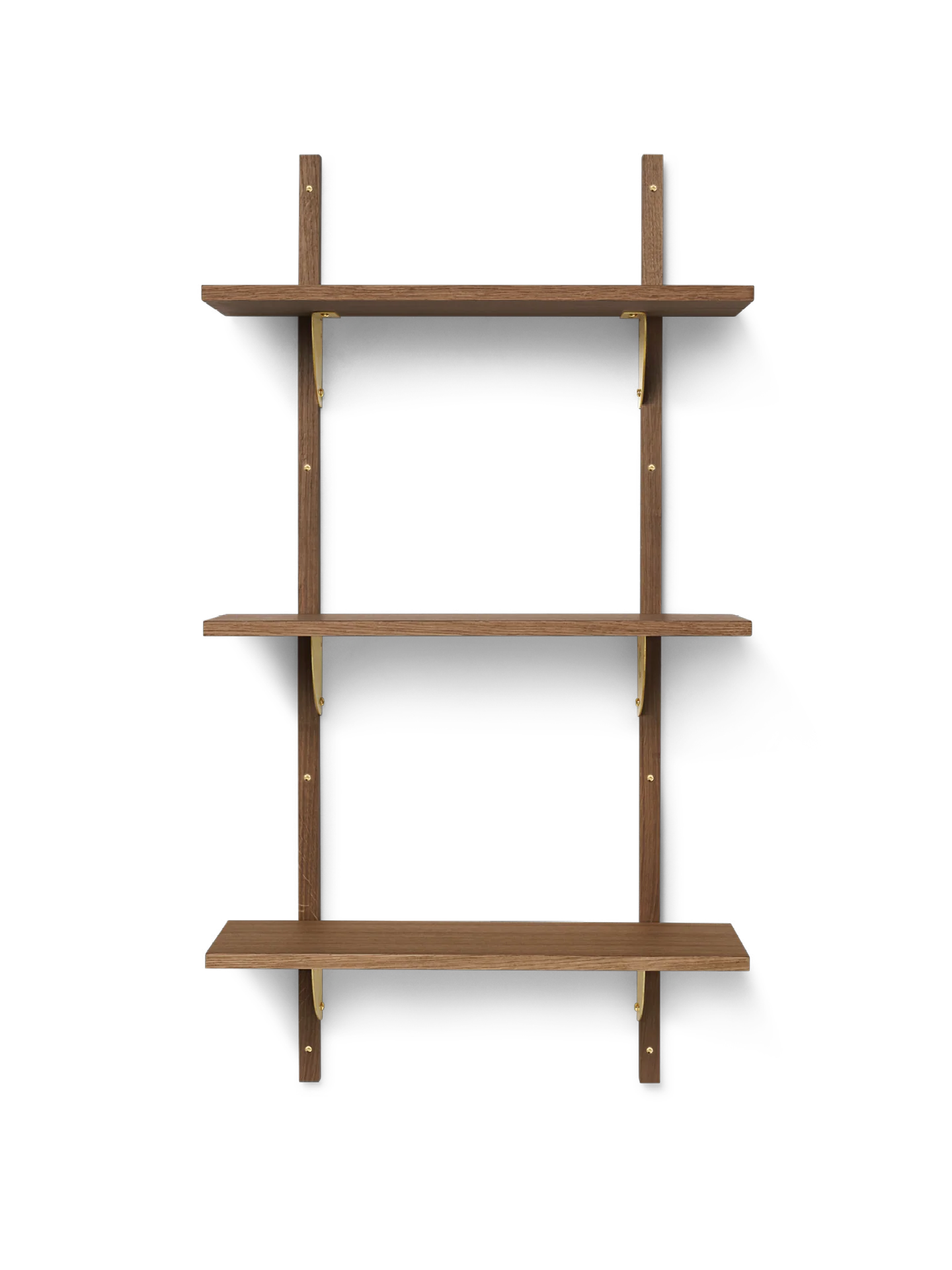 Sector Shelf - Triple - Narrow - Smoked Oak/Brass