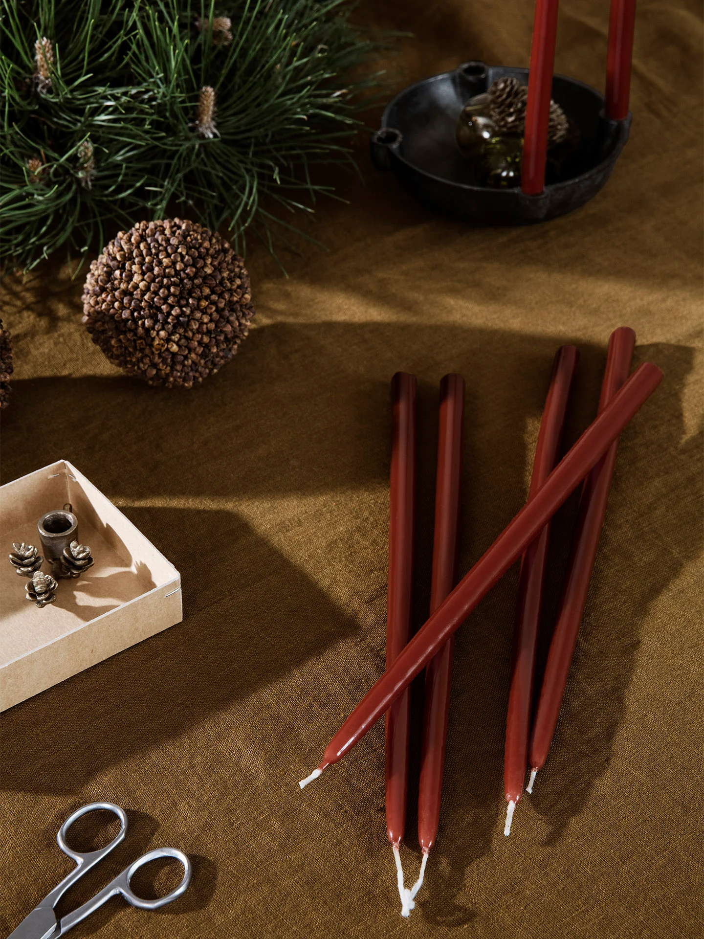 Spike Slim Candles - Set of 8 - Rust - Image 2