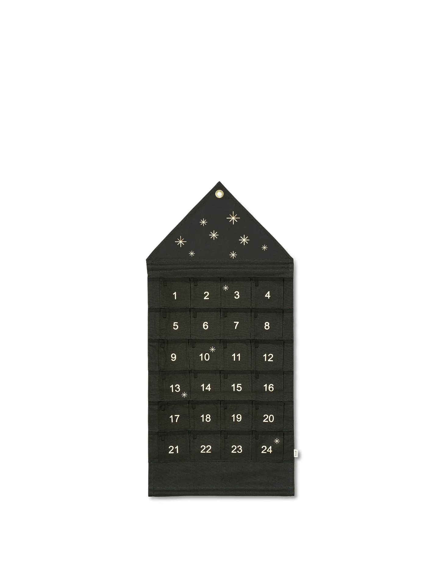Star Christmas Calendar - Dark Green/Dull Gold