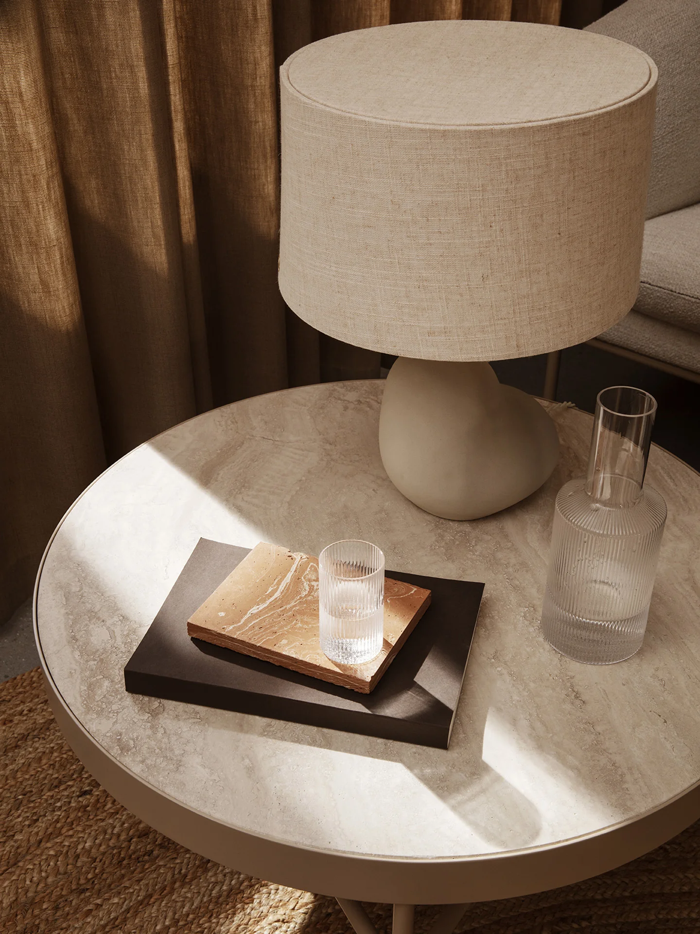 Travertine Table - Large - Cashmere - Image 2