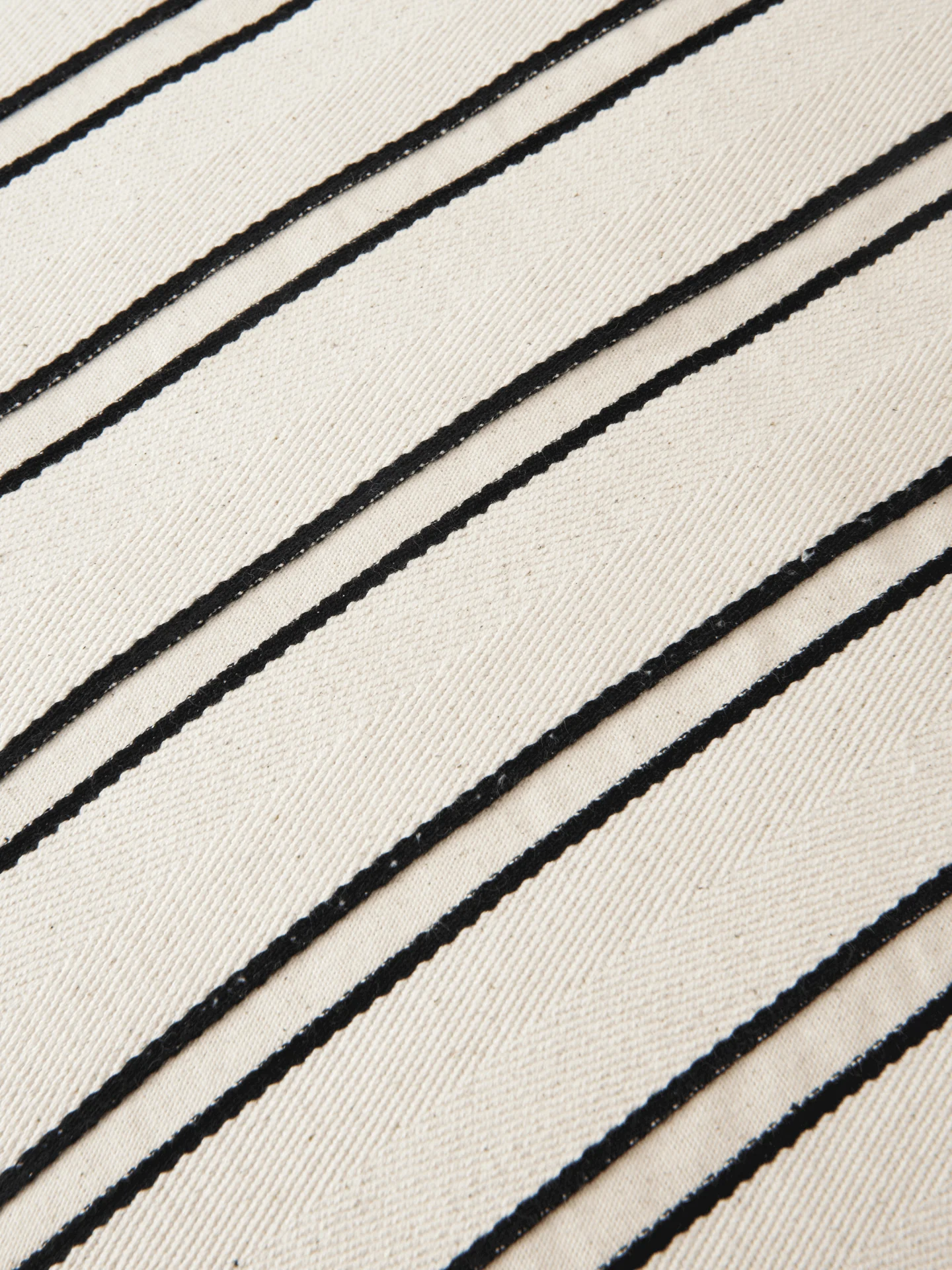 Twill Cushion Cover - Rectangular - Off-White/Black - Image 2